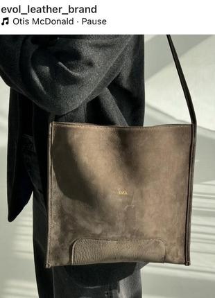 Tote bag сірий нубук