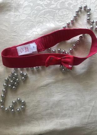 Пов’язка на голову для дівчаток рожева з бантом в 💖💖сердечко💖💖