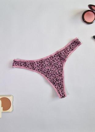 Трусики жіночі бавовняні стринги в леопардовий принт xs primark
