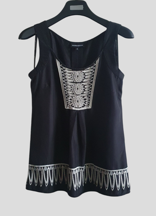 Шелковая блуза майка с вышивкой warehouse р.s