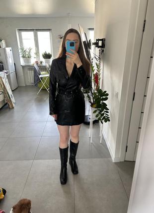 Жакет платье из экокожи