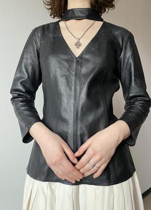 Кожаная блуза бренда uterque2 фото