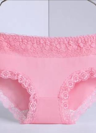 Високі жіночі хлопкові труси  /трусики хлопок та  мереживо