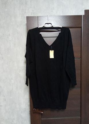 Брендовое новое теплое вискозное платье -свитер р.16-22.