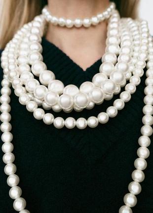 Намисто з ланцюжками та штучними перлами