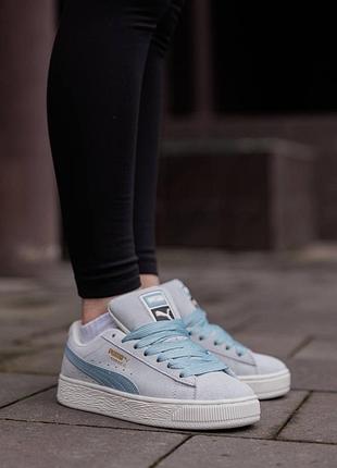 Кроссовки puma suede xl grey blue