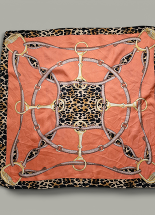 Шовкова хустка квадратна хустка з натурального шовку леопардова хустка помаранчева