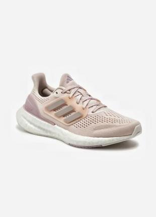 Пудровые текстильные женские нюдовые кроссовки adidas pureboost 23 putty mauve 35 размер