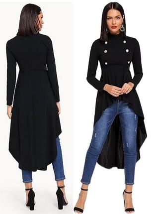 Стильный пиджак/кардиган, асимметричный, для леди+size.