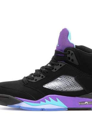 Мужские кроссовки jordan 5 black purple blue
