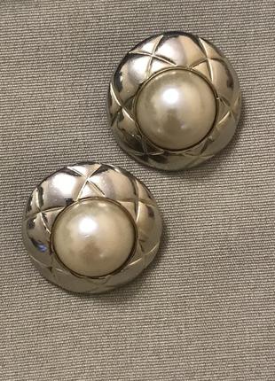 Серьги с жемчужиной винтаж