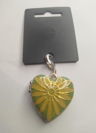 Подвес сердце pilgrim кулон цвітна емаль