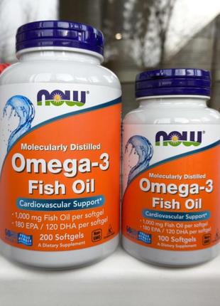 Омега 3, 180 эпк/120 дгк, сша, 100 и 200 капсул