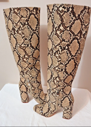 Сапоги сапоги высокие, питон, zara р 39