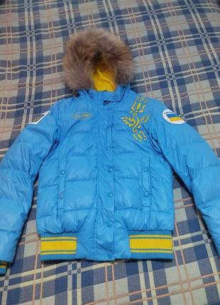 Продам шикарный пуховик bosco, экипировка сборной украины р.s