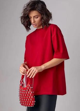 Базова однотонна футболка oversize