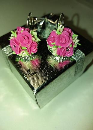 Біжутерія холодний фарфор серги підвіска