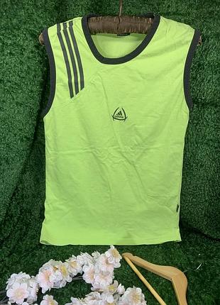 Майка чоловіча спортивна adidas безрукавка для тренувань бавовна трикотажна н1610  напівобхват груде