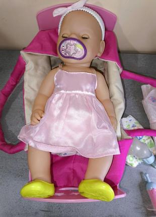 Кукла baby born очаровательная девочка 43 см. оригинал с кроватью и переноской
