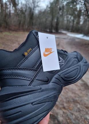 Акція!!! акція!!! акція!!!зимові кросівки черевики nike m2k tekno з хутром повністю чорні