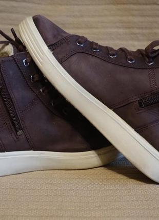Утепленные спортивные кожаные ботиночки винного цвета ecco gtx дания 36 р.( 23 см.)
