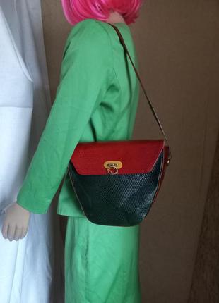 Винтажная кожаная сумка furla made in italy