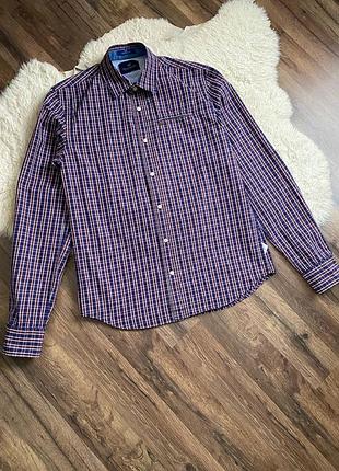 Брендова чоловіча сорочка в клітинку тартан scotch & soda розмір m