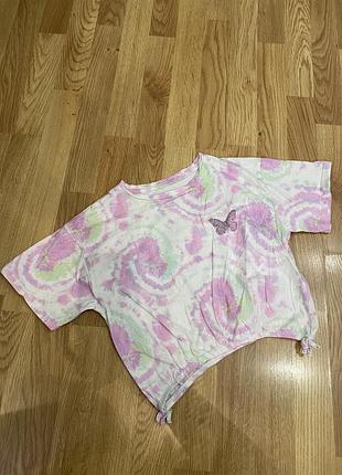 Футболка тай дай с бабочкой primark