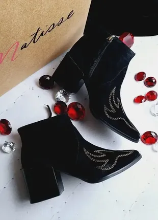 Matisse оригінал чорні замшеві черевики на підборах