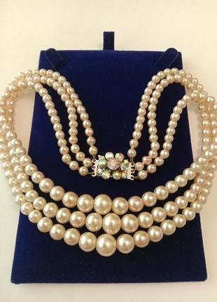 Бусы колье ожерелье жемчужные винтажные