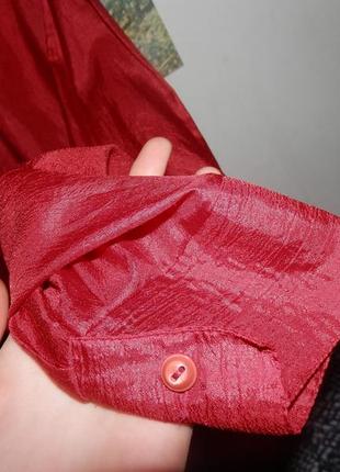 Винтажная красная блуза с широкими рукавами9 фото