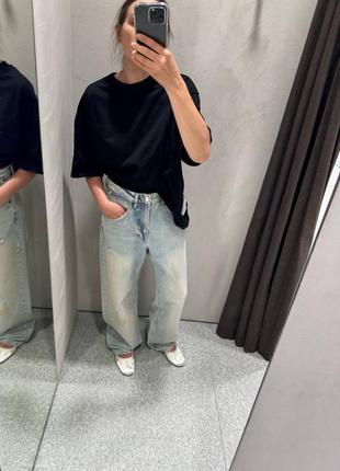 Нові варені джинси zara 5585 401 світлі джинси з потертостями вільні джинси оверсайз широкі джинси