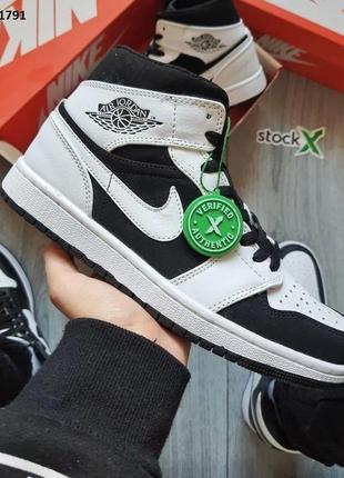 Кроссовки nike air jordan 1 retro high og (черно-белые)