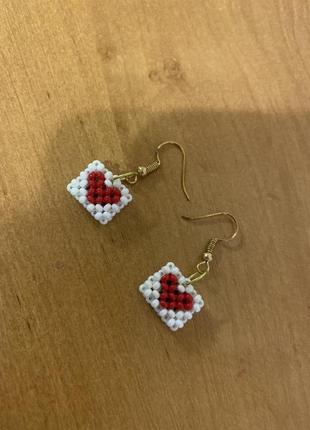 Серьги конвертики с сердечком