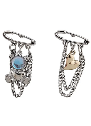 Серьги в стиле y2k цепочки сердца