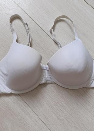 Бюстгальтер базовый бюст белый лиф гладкий m&s 36b 80b 75c