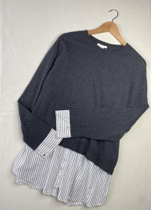 Свитер рубашка h&m женский обманка
