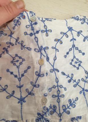 Очаровательная цветочная легкая блуза с перфорацией zara9 фото