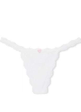 Трусики-стринги из хлопка с v-образным вырезом и сердечком от victoria’s secret