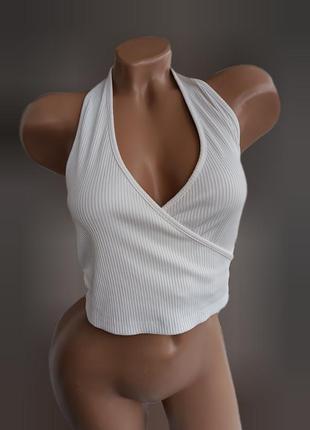 Топ в рубчик белый