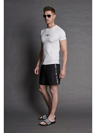 Бавовняна футболка з лого на грудях ✨emporio armani✨ футболка бавовна з логотипом