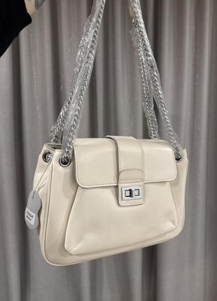 Молочная сумка сумочка натуральная кожа цепочка