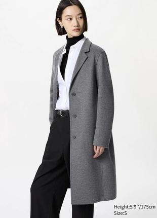 Классическое пальто uniqlo из смеси шерсти