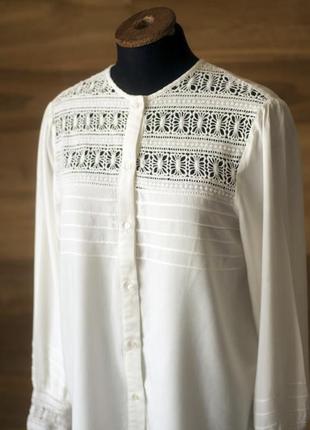 Белая блуза длинный рукав вискоза 💯