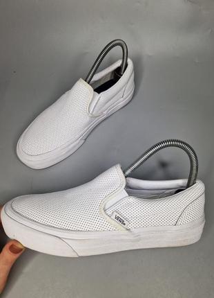 Кожаные кеды, слипоны vans