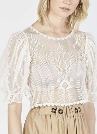 Блуза прозрачная белая, идеальное состояние, размер s