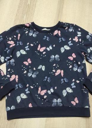 Оверсайз світшот котон, кофта-реглан х/б двонитка від h&m на 6-8 років