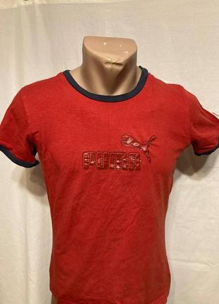 Брендовая красная футболка puma
