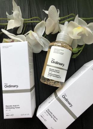 Відлущуючий тонер для обличчя з гліколевою кислотою the ordinary 100 ml% toning solution - 7%
