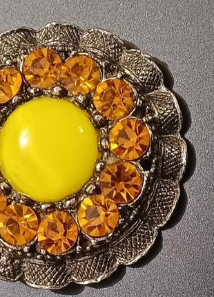 Брошь винтаж сплав кристаллы